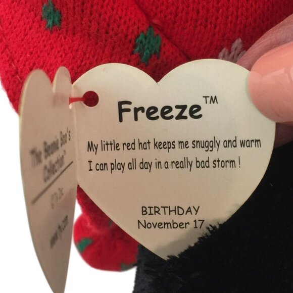 Ty Beanie Boos Freeze Penguin Plush 9" Christmas Knit Hat Stuffed Animal w/Tag - Picture 6 of 8